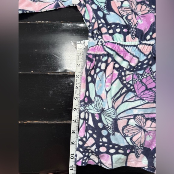 💛 2/$20 Kids Girls Justice Sleep Romper One Piece Butterfly Print Size M - Picture 9 of 9